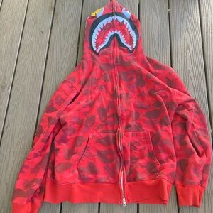 Red Camouflage Shark Hoodie